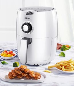 Original KONKA Multifunction Air Fryer 1000W Oil Free Timer Digital Overheat Protection Automatic Smart Pizza Cooker Household 2.2L