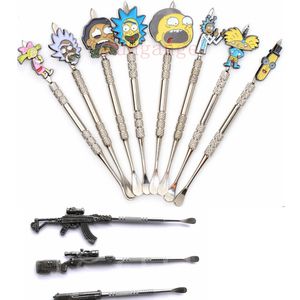 Wax Dabber Tool stainless steel dab Smoking tools Metal Gun Shape AK47 dabbers caps for dry herb vaporizer