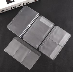 Materiali di archiviazione A5 A6 Inserti per raccoglitori in plastica smerigliata 6 fori Sacchetti con cerniera Tasche per notebook in PVC Buste trasparenti per contanti Cartelle adatte per raccoglitori SN2985