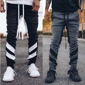 Foreign Trade Men's Casual Sports Pants Male Trend Youth Overalls Color Matching Straight Running Fiess Trousers