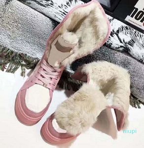 Klassiker Vinter Snow Boots Real Fur Slides Läder Vattentät Varm Knä High Boot Fashion Booties med Box 2021
