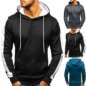 Hoodie casual masculino com cores correspondentes com capuz moletom streetwear coisas estranhas roupas roupas