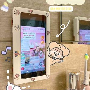 Bathroom Waterproof Mobile Phone Case Holder Shower Bath Room Toilet Wall Hanging Storage Rack Smartphone Organizer 210922