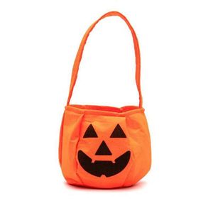 Halloween Pumpkin Candy Bag Festival Party Supplies stereoscopic Non Woven Candies Bags with Handle Orange Packs A02