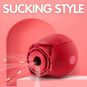 Fiore di rosa Potente Succhiare Vibratore Clitoride Capezzolo Ventosa Dildo Giocattoli Sexy Per Le Donne Lingua Pompino Leccare La Figa Vaginale Adulto