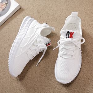 Flying Women 2021 Sports Running Shoes Female Casual Student Lace-up Decor Knit Sneakers