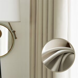Moderna Blackout Gardiner Solid Färg för vardagsrum för fönsterbehandling Drapes Custom Grey Curtain till sovrum Heminredning 210913
