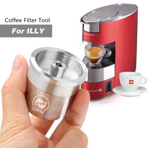 Icafilasstainlesslessスチール製の再使用可能なコーヒーカプセルフィルターIperespresso Pods for illy francisマシンエスプレッソツール210607