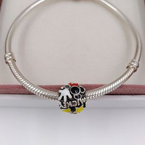 925スターリングシルバーインディージュエリー作りキットPandora Disny Miky Mouse Miky Mania Charm Braceletの初期ネックレスの初期ネックレスビーズのDIYバングル7501055880561P