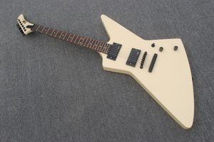 Nova guitarra branca cremosa de 6 cordas James Hetfield, amarelo-marfim, equipe metálica, guitarra personalizada, escala de jacarandá, guitarra