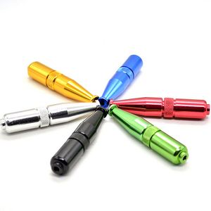 Wholesale Zeppelin Metal Smoking Pipes 66mm Length Portable Mini CNC Process Cigarette Hand Pipe For Tobacco Mix Color