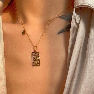 2021 Womens Accessories Staineless Steel Pendant 18K gold plated Tarot Card Double Side 12 Zodiac Horoscope Star Necklace Constellation jewelry