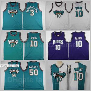 Vintage Basket Michael Mike Bibby Jersey 10 Retro ShareeF Abdur Rahim 3 Bryant Reeves 50 Gamla Vancouver Green Turquoise Pro Black White Team