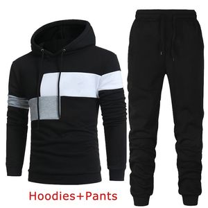 Men's Fashion Printed Hooded Suits Autumn Winter Hoodie + Pants 2-piece Suit Men Sports Tracksuit Men Hooded 211123
