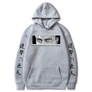 Ataque aos olhos titã impressos mangas compridas hipster homens mulheres unisex moletom hoodies anime hoodie tops harajuku hip hop hoodies y0319