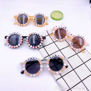 3D flower Children sunglasses adhesive letters cute personality kids adumbral glasses fashion cool boys girls casual outdoor goggles D078