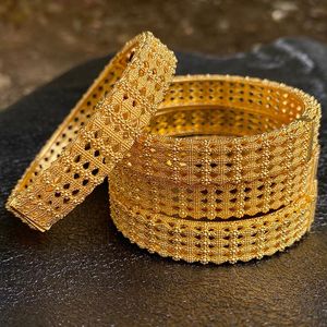 Bransoletka 4 sztuk/partia Arabia saudyjska ślub złote bransoletki dla kobiet dubaj panna młoda prezent etiopska bransoletka afryka biżuteria 24 k urok