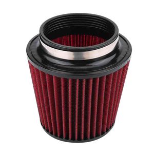 High Flow Car Modification Inloppsintag Runda Cone Air s Red Pu Bomull Gaze Mesh Filter Mushroom Head