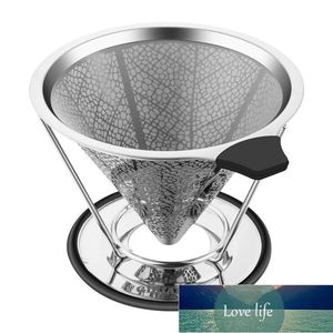 Coffee Filters Pour Over Dripper, Stainless Steel Cone With Stand Reusable Paperless Maker For 1-4 Cup Factory price expert design Quality Latest Style Original