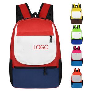 DHL50pcsSchool Bags Sublimation DIY Blank White Schoolchild Nylon Large Capacity Waterproof Breathable Flap Cover Backpack Bag