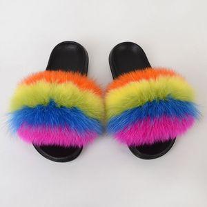 Women For Real Indoor Fluffy Furry Summer Sweet Flat Shoes Sandals