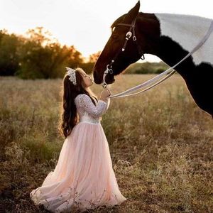 Kinder Mädchen Langes Hochzeitskleid Boden gerade Tüll Blume für Kleinkind Fee Prinzessin Vestido Mädchen Kleidung 210529