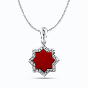 Star Model Stoork Necklace Turkish Women Jewelry Solid 925 Sterling Silver