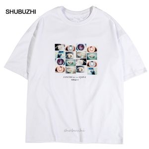 ストリートウェアヒップホップTシャツアイプリント男性原宿Tシャツ夏半袖Tシャツコットンホワイトトップスティーストリートウェア220312