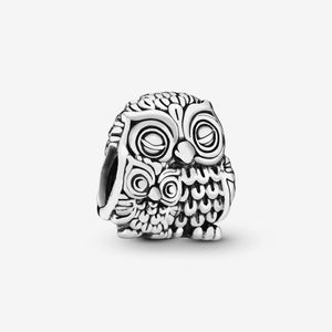 100% 925 Sterling Silver Mother and Baby Owl Charms Fit Pandora Original European Charm Bracelet Fashion Women Wedding Engagement Jewelry Accessories