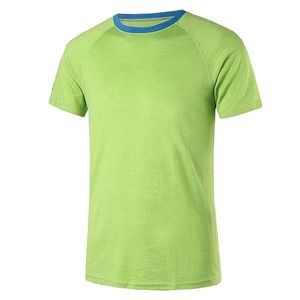 Merino Wool Sports T Shirt Men Base Layer 200gSm Sportswear Thermal Gym Topy Casual Krótki Rękaw Y0322