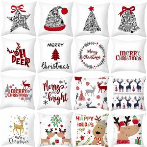 45cm Merry Christmas Pillow Case Cushion Cover Pillowcase Decorations For Home Xmas Ornament Happy New Year 2021 5pcs HH21-704