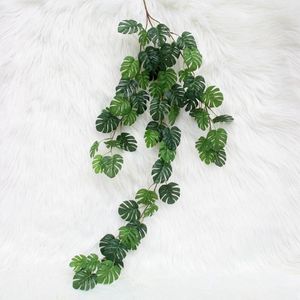 Wholesale small leaf plants for sale - Group buy 1pc Simulation Rattan Artificial Small Monstera Leaves Wall Hanging Vine Leaf Garland Plants Decoration Home Decor Ac Decorative Flowers W