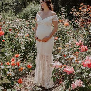 Maternity Gown Lace Maxi Dresses Women Clothes Photography Pregnancy Dress Maternity Dresses for Photo Shoot Sexy Pregnant Dress Y0924