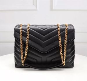 2022 luxury handbag shoulder bag brand LOULOU Y-shaped designer seam leather ladies metal Chain high quality clamshell messenger gift box wholesale