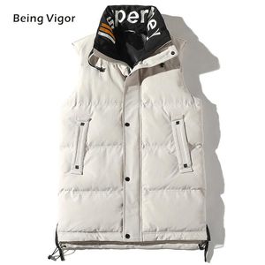 Herrenwesten 2021 Männer Gilet Weste Winter Baumwolle Gepolsterte ärmellose Pufferjacke Mäntel Outwear verdicken Weste 4XL