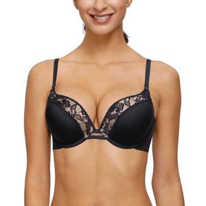 Bras For Women Lace Designer Push Up Bras Wire Floral Sexy Plunge Brassiere 30 32 34 36 38 40 42 44 A B C D DD E Dropship 210623