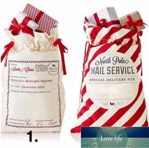 Christmas Decorations 50pcs Drawstring Gift Bag Large Canvas Santa Sack Bags Decoration Supplies SN19801 Factory price expert design Quality Latest Style