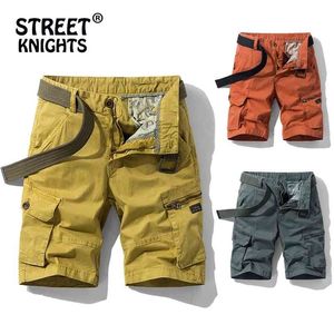 Vår sommar män jogger militär last shorts bomull taktisk s styrelse casual kläder 210806