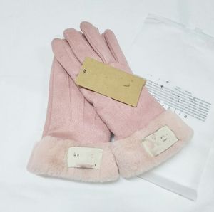 Winter Gloves venda por atacado-Mens Winter Designer Luvas de couro quente macio preto marca design homens mitenes ao ar livre andar de esqui