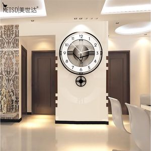 MEISD Qualità Acrilico Orologio A Pendolo Design Moderno Al Quarzo Orologio Silenzioso Creativo Complementi Arredo Casa Soggiorno Horloge 210325