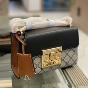 Messenger Luksusowy designerka torba dama moda zamek klapa łańcuch łańcuchowa torebka torebka gorąca młody kwadrat skórzany literę kobiety vintage portfele torebka