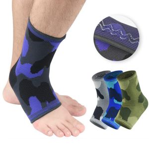 Ankelstöd 2PCS Camouflage Sport Elastic Compression Foot Strap Protector Bandage Brace för fotboll basket strumpor