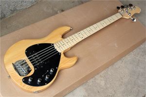 5 Strings 21 Frets Original Electric Bass Guitar with Chrome Hardware,Black Pickguard,Humbucking pickups,Can be customized