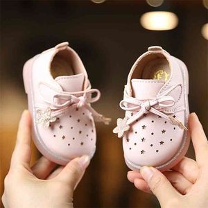 Kleinkind Mädchen Schuhe Modische Cut-out Baby Mädchen PU Leder Schuhe Nette Stern Baby Kleid Schuhe Neugeborenen für Mädchen schuhe D07093 210326