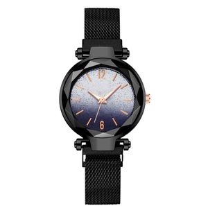 Mulheres quartzo assistir 33mm senhoras relógios montre de luxo elegante moda relógio de pulso redondo gradiente starry céu luminoso aço inoxidável