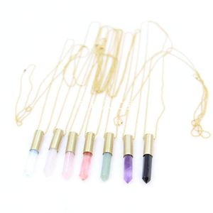 Fashion Bullet Pendant Multiple color stones are available new copper casing brass ball chain necklace 10pcs/lot