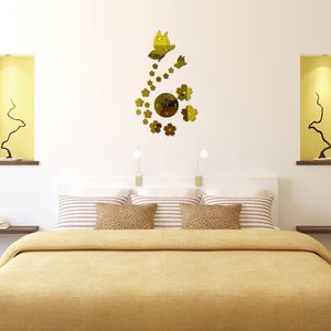 Silent Pasted Wall Clocks for Living Room Butterfly Acrylic Home Decoration DIY Clock Latest Style Original Status