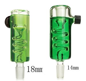 Vintage Glycerin Chiller Attachment Glass BONG Hookah 14mm 18mm Male Smoking Pipes Oil Burner with bowl or Banger can put customer LOGO