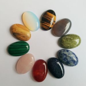 Assorted Natural stone Oval flat base cab cabochon Cystal Loose beads for Necklace earrings jewelry & Clothes Accessories making Wholesale 20x30mm