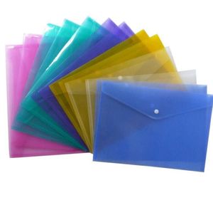 Папка конверта Прозрачная пластиковая сумка для документов A4 Файл HASP Кнопка Класс для хранения Канцтовары Сумки Офисная школа Информация